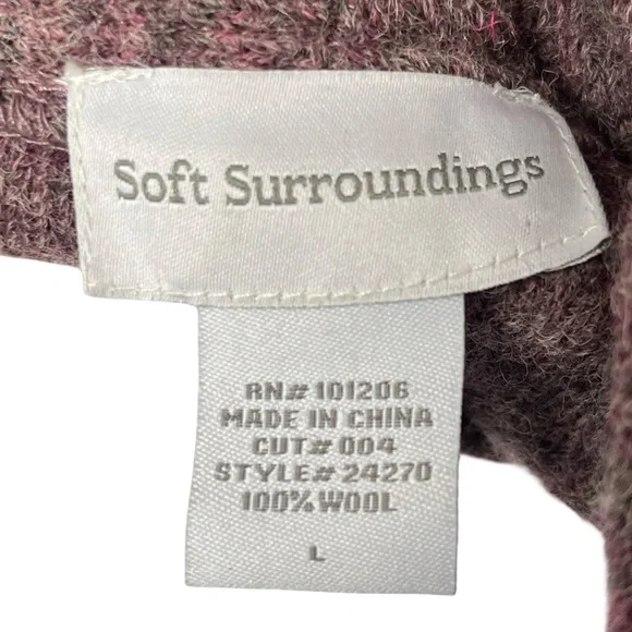 Soft Surroundings Wool Open Front Cardigan Sweater Knit Dusty Pink Size Large L - Picture 6 of 9